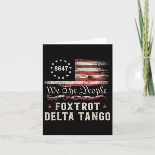 Tarjeta 8647 Foxtrots Deltas Tangos Bandera América