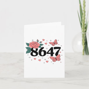 Tarjeta 8647 Retro 86 47 Presidente de arte anti-trump
