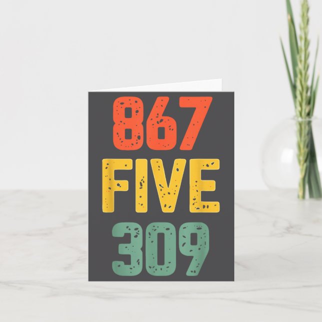Tarjeta 867 Five 309 Retro Music Number Funny 80s Throwbac (Anverso)