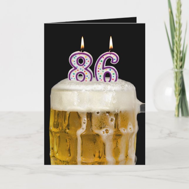Tarjeta 86.ª Cerveza de cumpleaños con negro (Anverso)