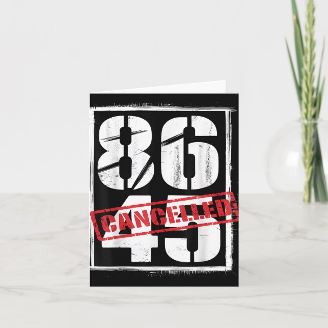 Tarjeta 86 45 canceló la protesta política antitrump (Anverso)