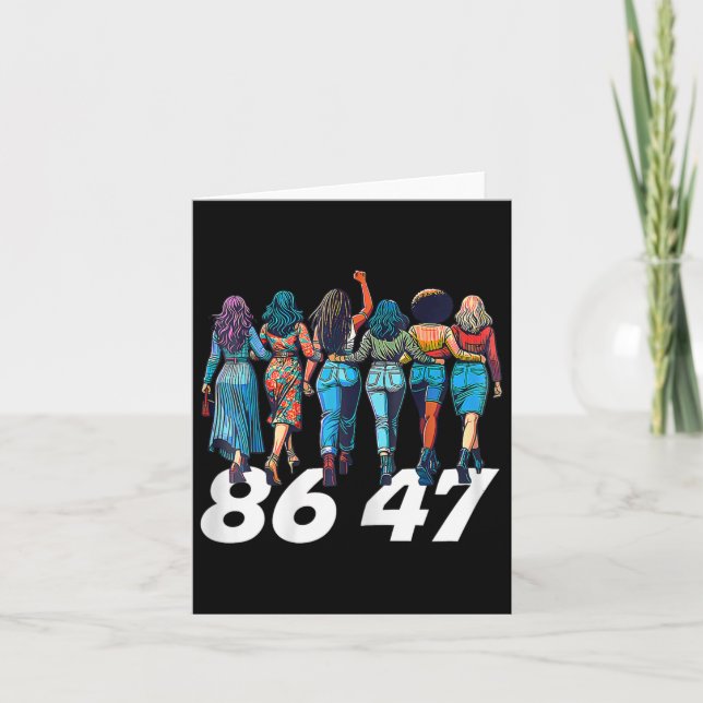 Tarjeta 86 47 Mujeres Chicas anti Trump Funny Retro 8647 F (Anverso)