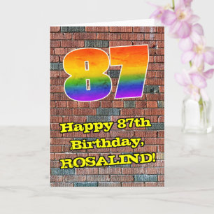 Tarjeta 87º cumpleaños: Arcoiris de inspiración divertida
