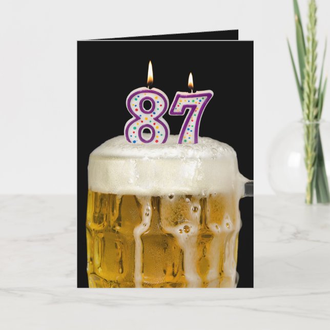 Tarjeta 87.ª Cerveza de cumpleaños con negro (Anverso)