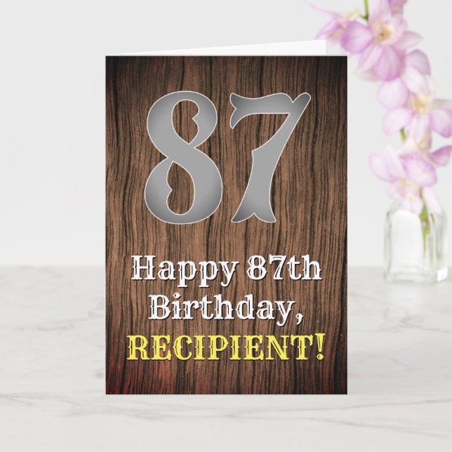 Tarjeta 87.º cumpleaños: Country Western Inspired Look, No (Orquídea)