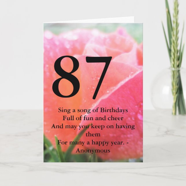 Tarjeta 87 cumpleaños (Anverso)