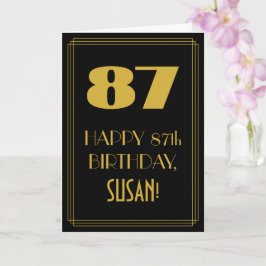 Tarjeta 87 cumpleaños ~ Art Deco Inspirado Aspecto "87" y 
