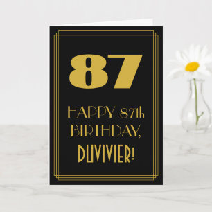 Tarjeta 87 cumpleaños - Aspecto inspirado en el Art Deco "