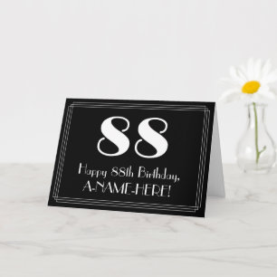 Tarjeta 88º cumpleaños ~ Art Deco Inspirado Aspecto "88",