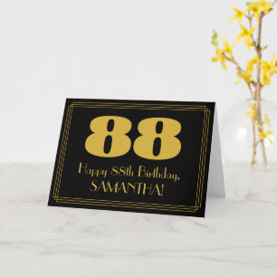 Tarjeta 88º cumpleaños: Aspecto inspirado en el Art Deco "