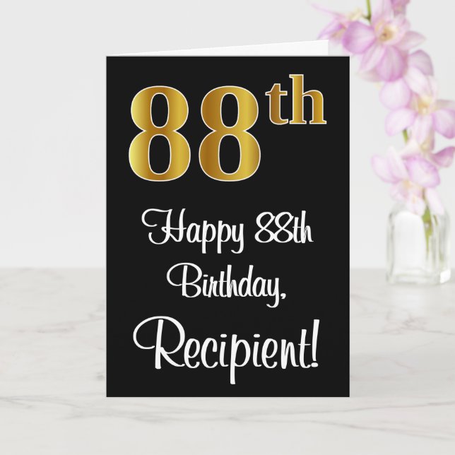 Tarjeta 88º cumpleaños ~ Elegante lujoso Faux Gold Look # (Orquídea)