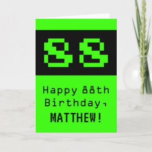 Tarjeta 88º cumpleaños: Nerdy / Geeky Style "88" y nombre