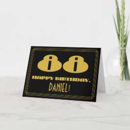 Tarjeta 88º cumpleaños: Nombre + Art Deco Inspirado Aspect