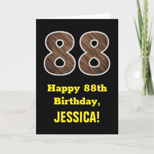 Tarjeta 88º cumpleaños: Nombre, Patrón de grano de madera 
