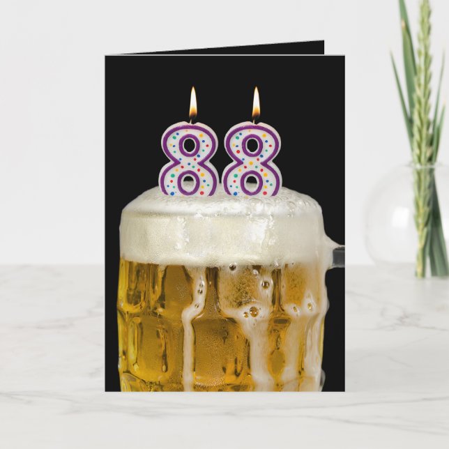 Tarjeta 88.ª Cerveza de cumpleaños con negro (Anverso)
