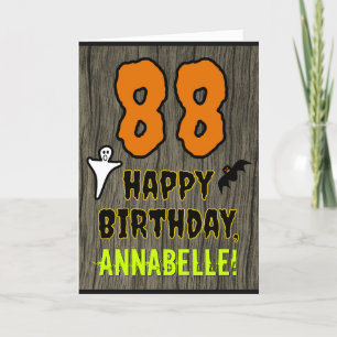 Tarjeta 88.º cumpleaños: Temática de Halloween espeluznant