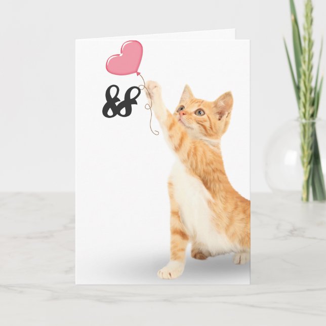 Tarjeta 88.º gatito de tabby de cumpleaños con globo de co (Anverso)