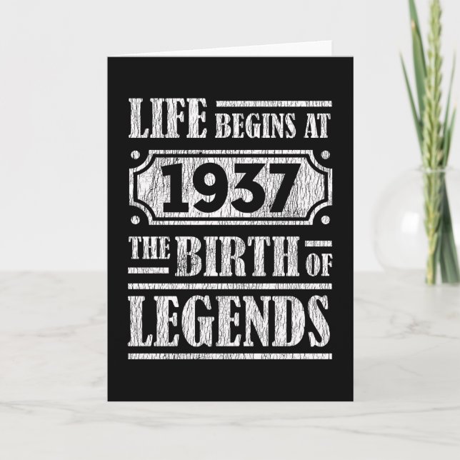 Tarjeta 88 Años De Edad 1937 Nacimiento De La Leyenda 88º  (Anverso)