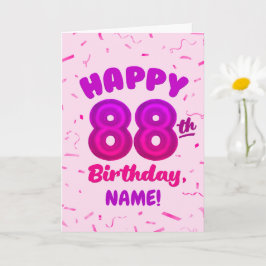 Tarjeta 88th Balloon Number Custom Name Birthday Card
