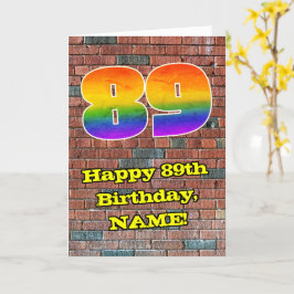 Tarjeta 89º cumpleaños: Arcoiris 89 inspirado en graffitis