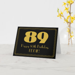 Tarjeta 89º cumpleaños: Aspecto inspirado en el Art Deco "