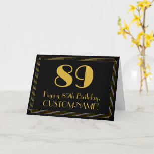Tarjeta 89º cumpleaños: Aspecto inspirado en el Art Deco "