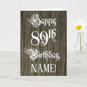 Tarjeta 89º cumpleaños: Elegante y brillante texto; aparie