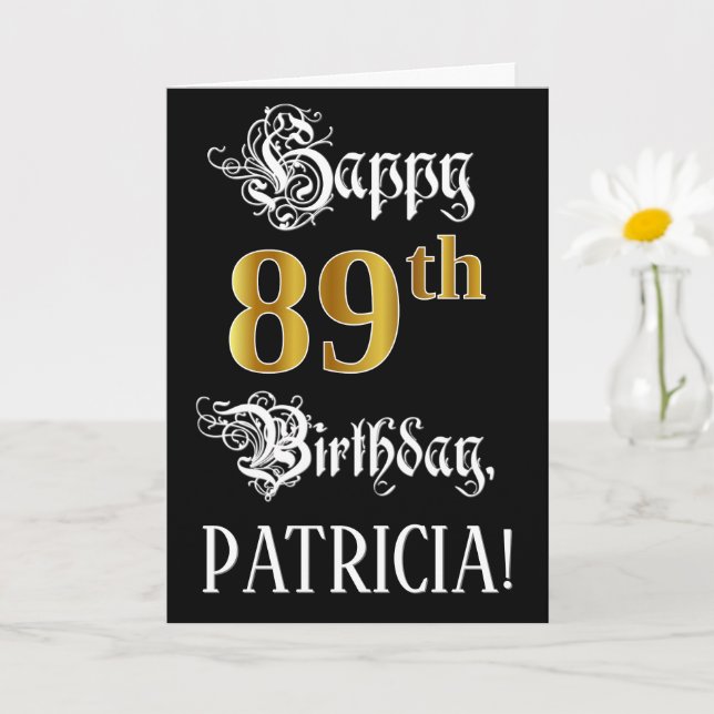 Tarjeta 89º Cumpleaños — Guión de Fancy; Mirada de Oro Fau (Planta pequeña)