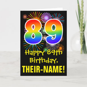 Tarjeta 89º cumpleaños: Patrón de fuegos artificiales dive
