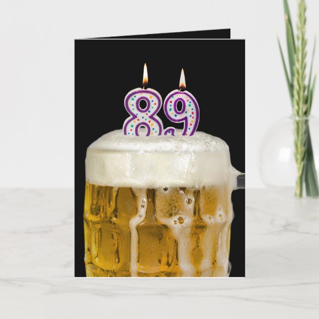 Tarjeta 89.ª Cerveza de cumpleaños con negro (Anverso)