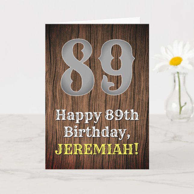 Tarjeta 89.º cumpleaños: Country Western Inspired Look, No (Planta pequeña)