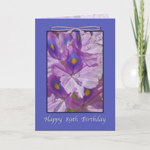 Tarjeta 89.o Cumpleaños, lirios de la lavanda