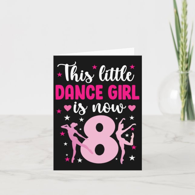 Tarjeta 8.ª Chica de baile de cumpleaños bailarina de ocho (Anverso)