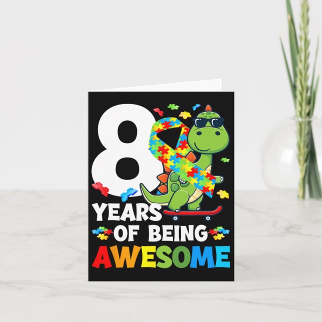 Tarjeta 8.ª fiesta de cumpleaños del autismo Autista de oc (Anverso)