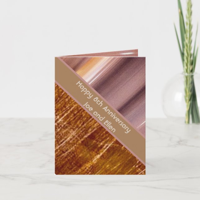 Tarjeta 8.º aniversario, bronce y cerámica (Anverso)