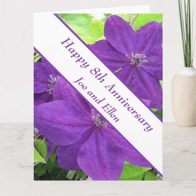 Tarjeta 8.º Aniversario, Clematis (Anverso)