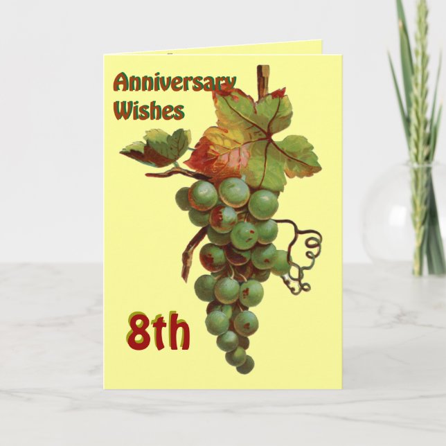 Tarjeta 8.º aniversario, personalizable (Anverso)