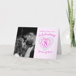 Tarjeta 8.º Boda Aniversario del corazón tourmaline de dos