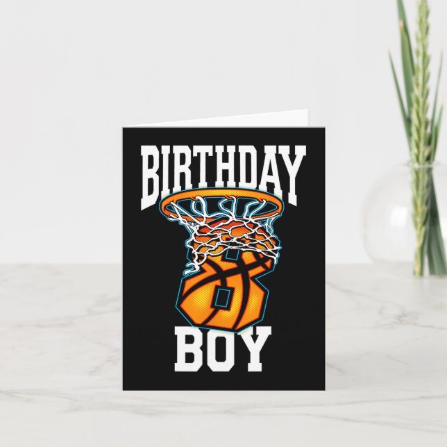 Tarjeta 8.º cumpleaños Baloncesto de niños de 8 años regal (Anverso)