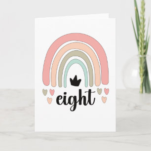 Tarjeta 8.º cumpleaños Boho Fiesta arcoiris niños de 8 año