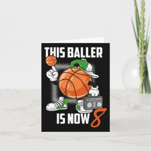 Tarjeta 8.º cumpleaños Bysketbyll Player Diversión de niño