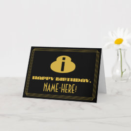 Tarjeta 8.º Cumpleaños: Nombre + Art Deco Inspirado Aspect