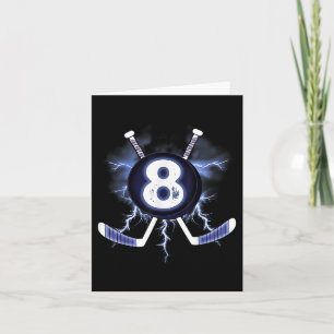 Tarjeta 8.º cumpleaños - Regalo de jockey sobre hielo de 8