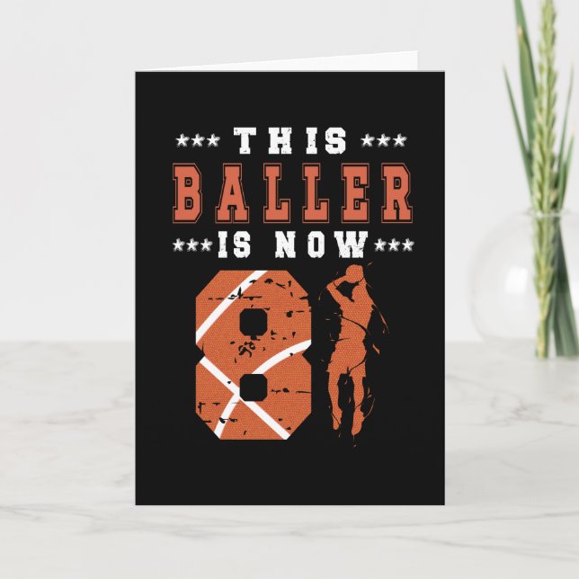 Tarjeta 8.º Jugador de Baloncesto con Regalo de Cumpleaños (Anverso)