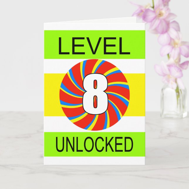 Tarjeta 8.º Jugador de Computadoras de Cumpleaños (Orquídea)