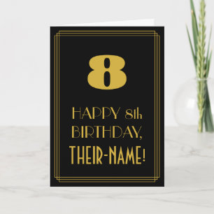 Tarjeta 8 Aniversario - Aspecto inspirado en el Art Decó "