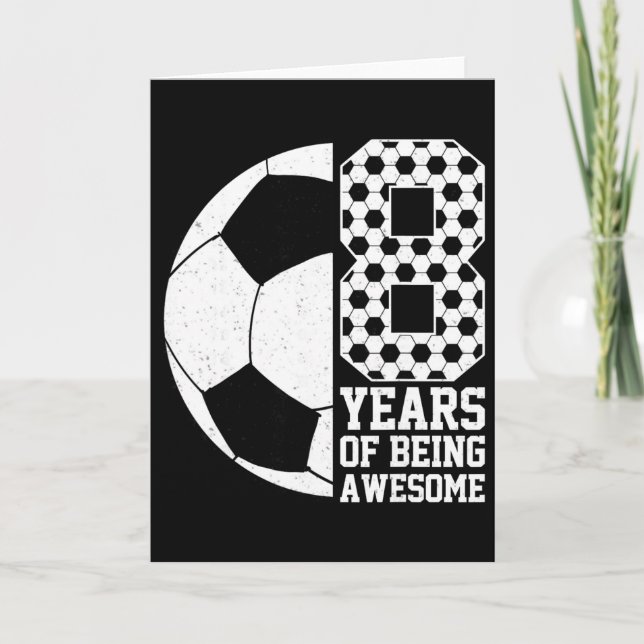 Tarjeta 8 Años De Ser Increíble Amante Del Fútbol Infantil (Anverso)