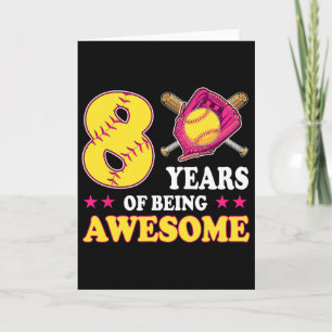 Tarjeta 8 Años De Ser Increíble Softll Niña 8 Cumpleaños