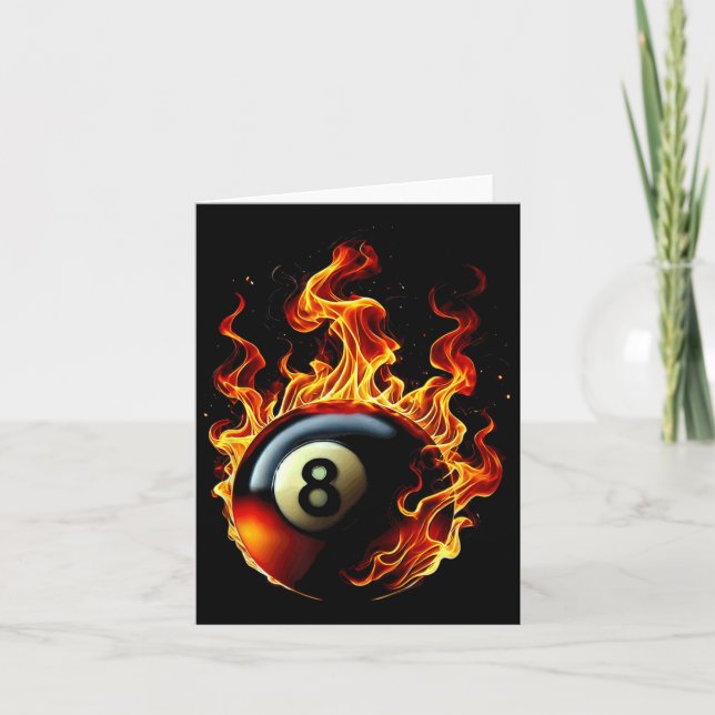 Tarjeta 8 Ball Pool Billiards Player Flame (Anverso)