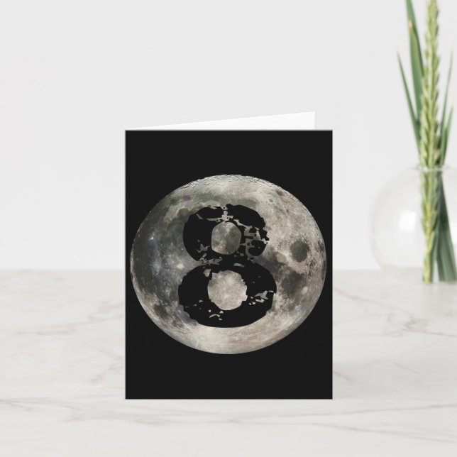 Tarjeta 8 Ball Pool Billiards Player Full Moon (Anverso)